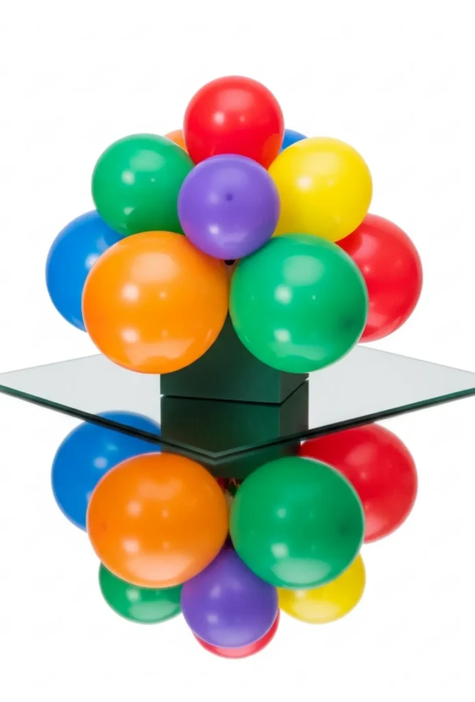 Balloon and Mirror Base Reflection Centerpieces
