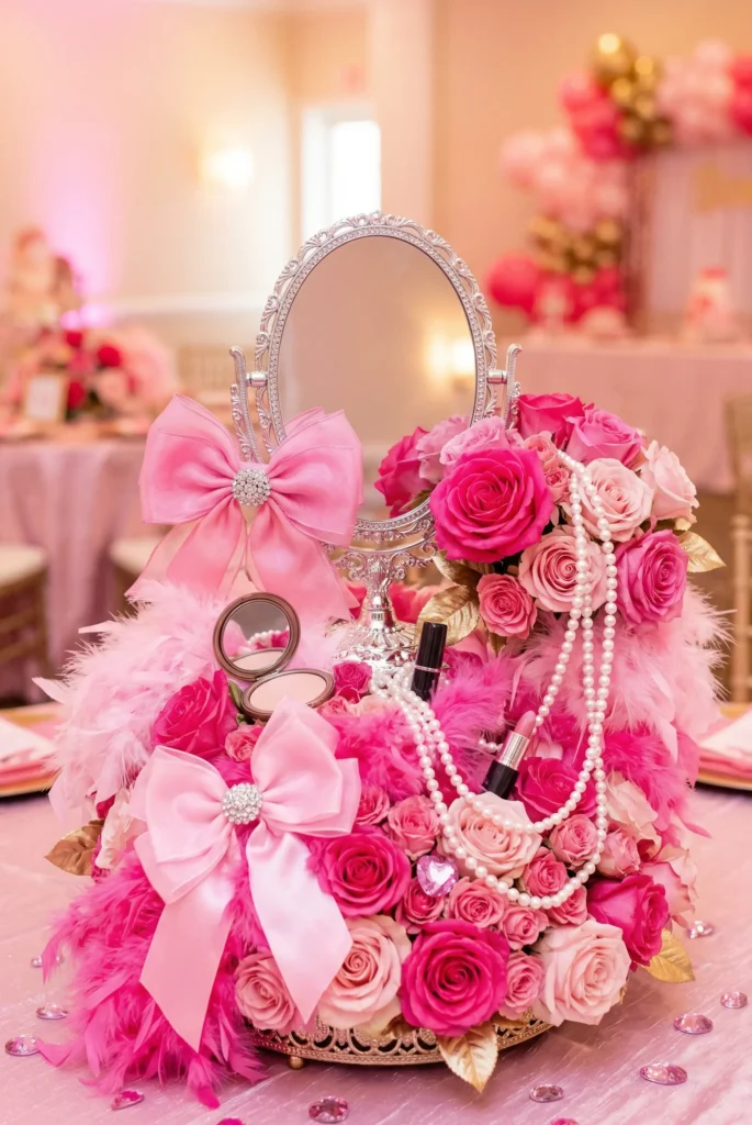 Barbiecore Pink Glam Vanity Centerpieces