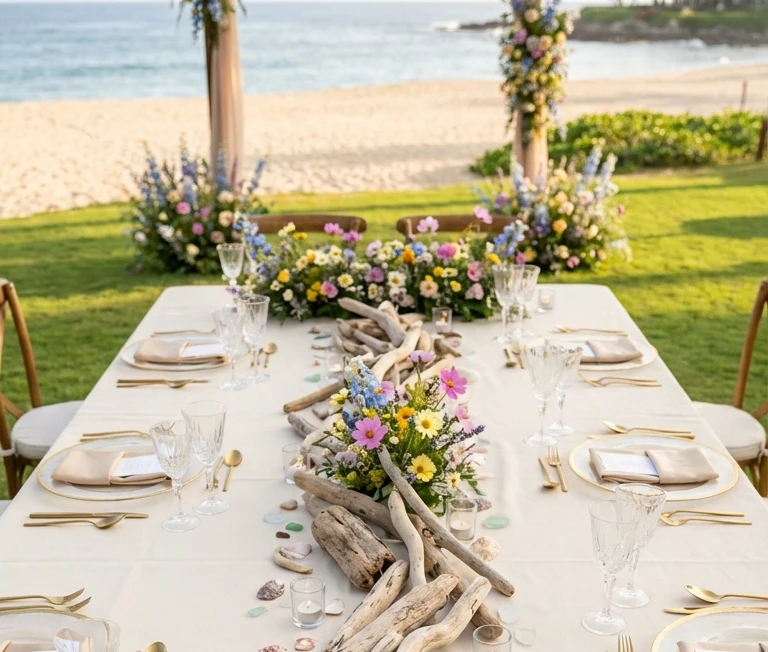 Beach Wedding Table Decor Ideas