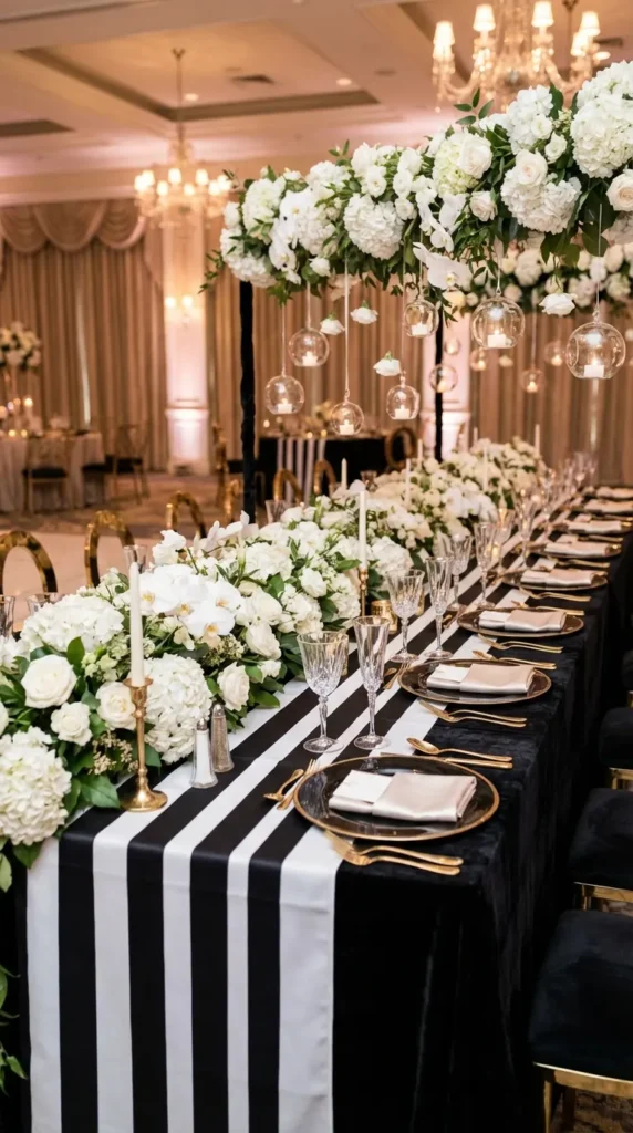 Black and White Striped Tablecloths