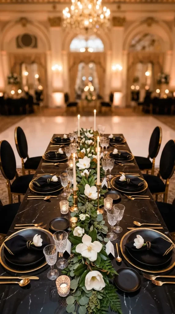 Black Napkins with Gold Foil Edging