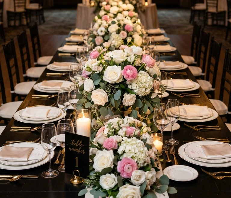 Black Wedding Table Decorations