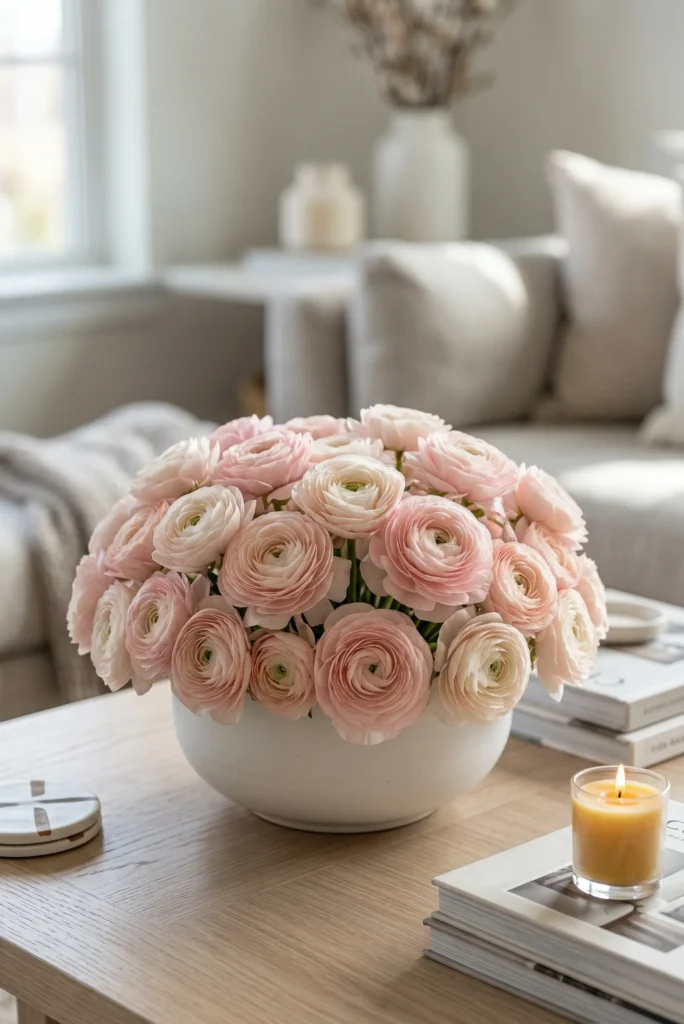 Blush Ranunculus Low Arrangement