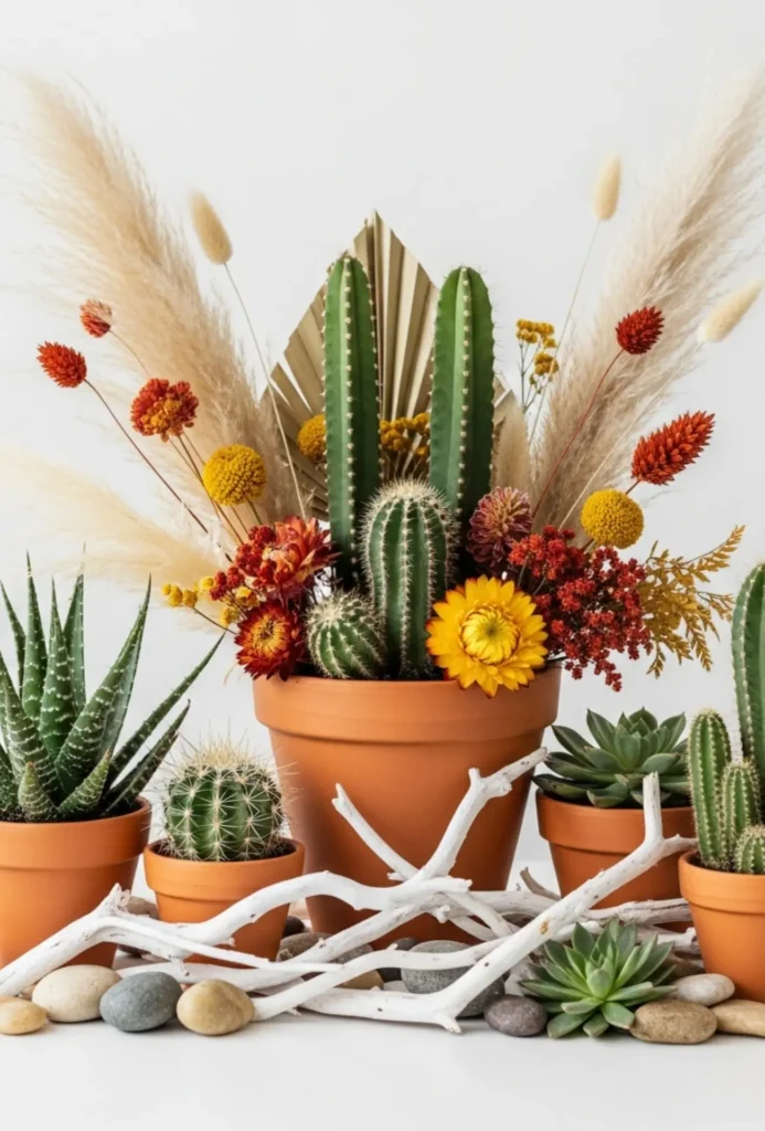 Boho Desert Terracotta and Cactus Centerpieces