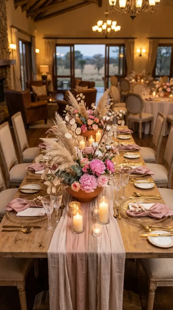 Boho Pampas Grass and Dried Floral Centerpieces