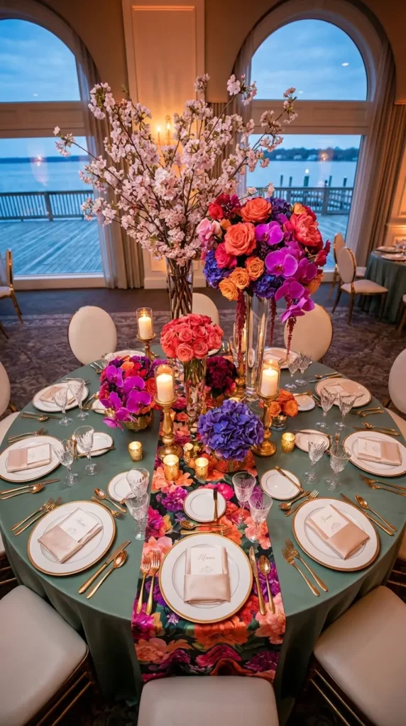 Bold Colorful Floral Centerpieces for Vibrant Tables