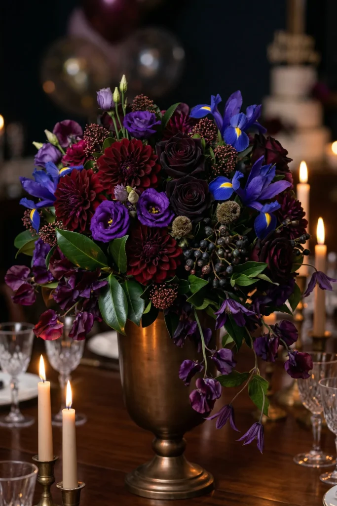 Bold Jewel Tone Floral Clusters