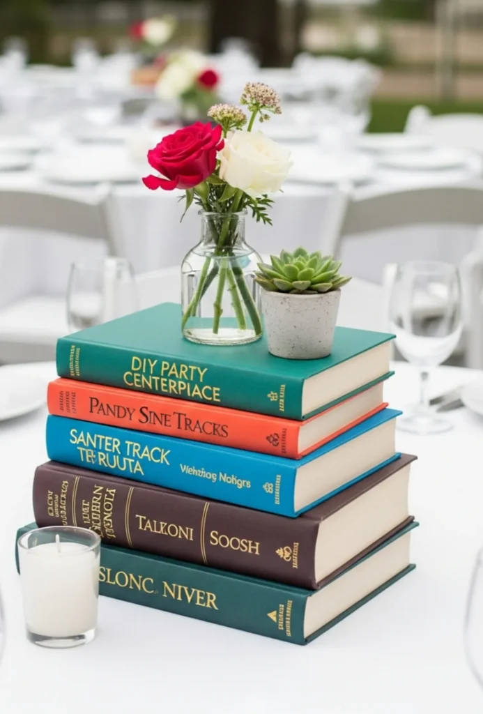 Book Stack & Floral Toppers