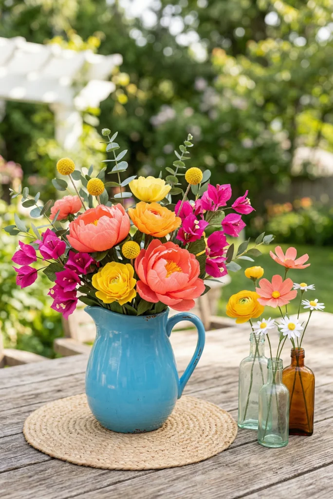 Bright Paper Flower Arrangements