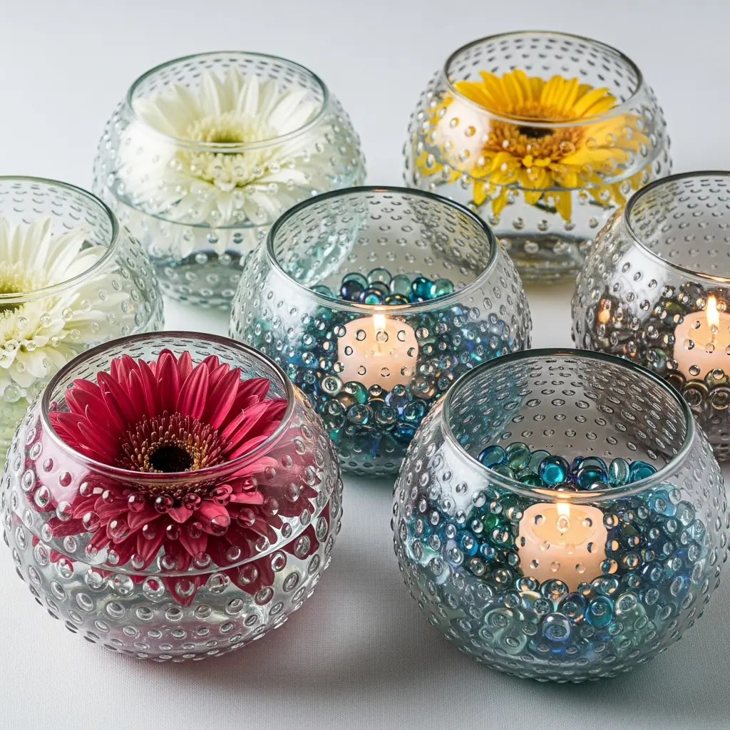 Bubble Glass Bowl Arrangements