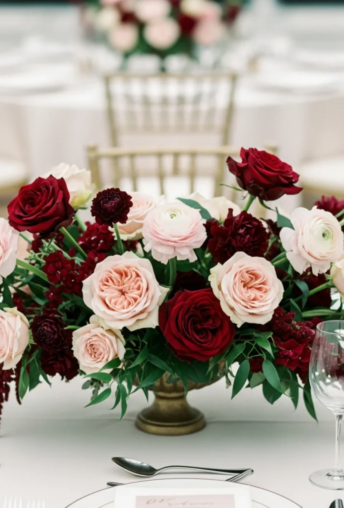Burgundy and Blush Floral Combinations