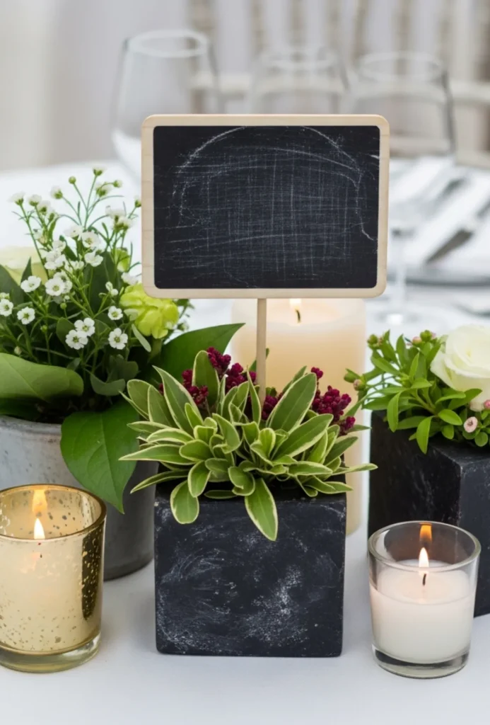 Chalkboard & Greenery Blocks