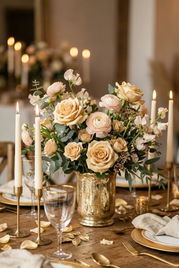 Champagne Toned Rose Arrangements
