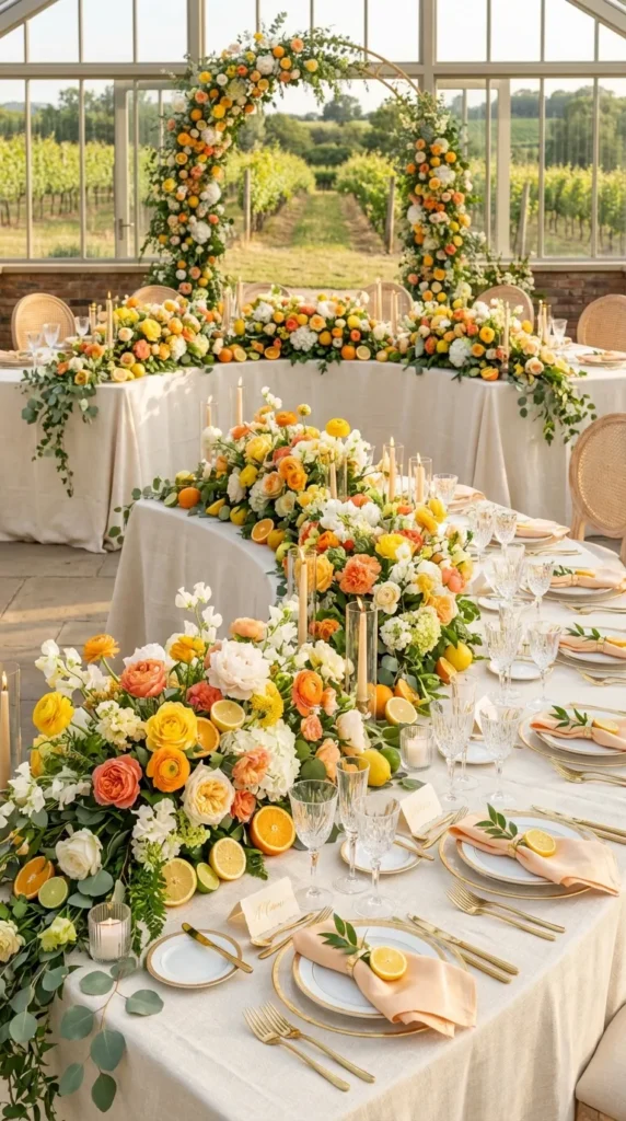 Citrus and Floral Summer Wedding Tables