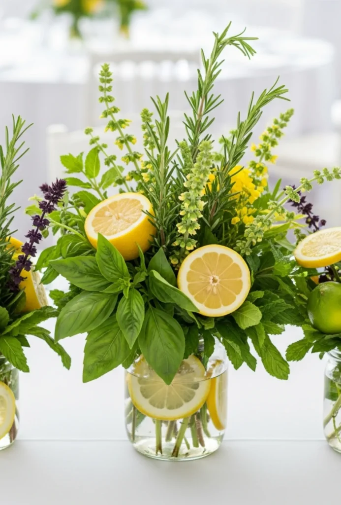 Citrus + Herb Fresh Centerpieces