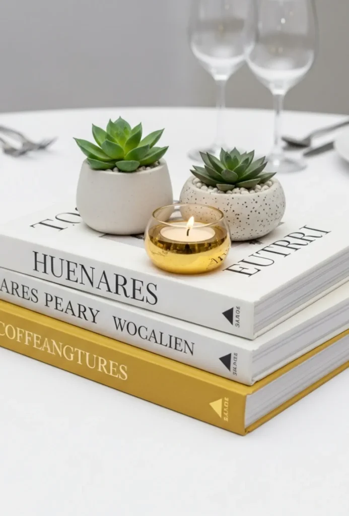 Coffee Table Book Stack Centerpieces