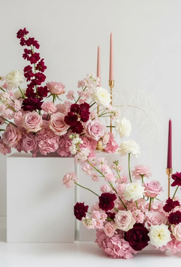 Color-Coordinated Monochrome Centerpieces