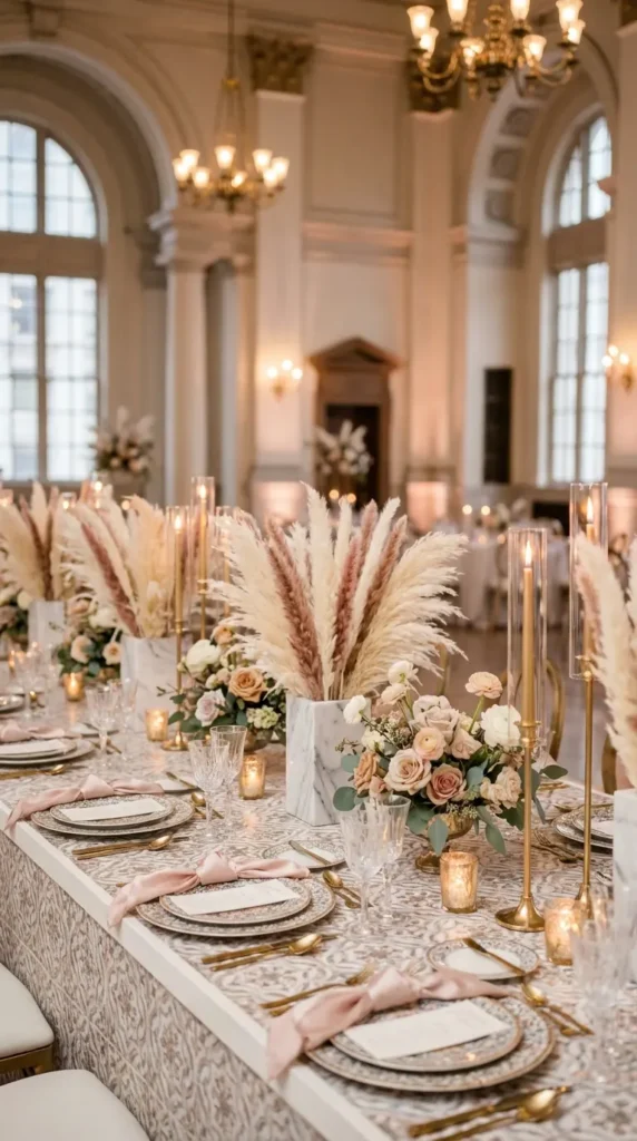 Color-Dipped or Ombre Pampas Arrangements