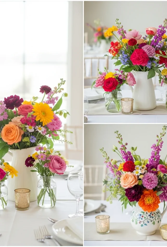 Colorful Mixed Bloom Table Spread