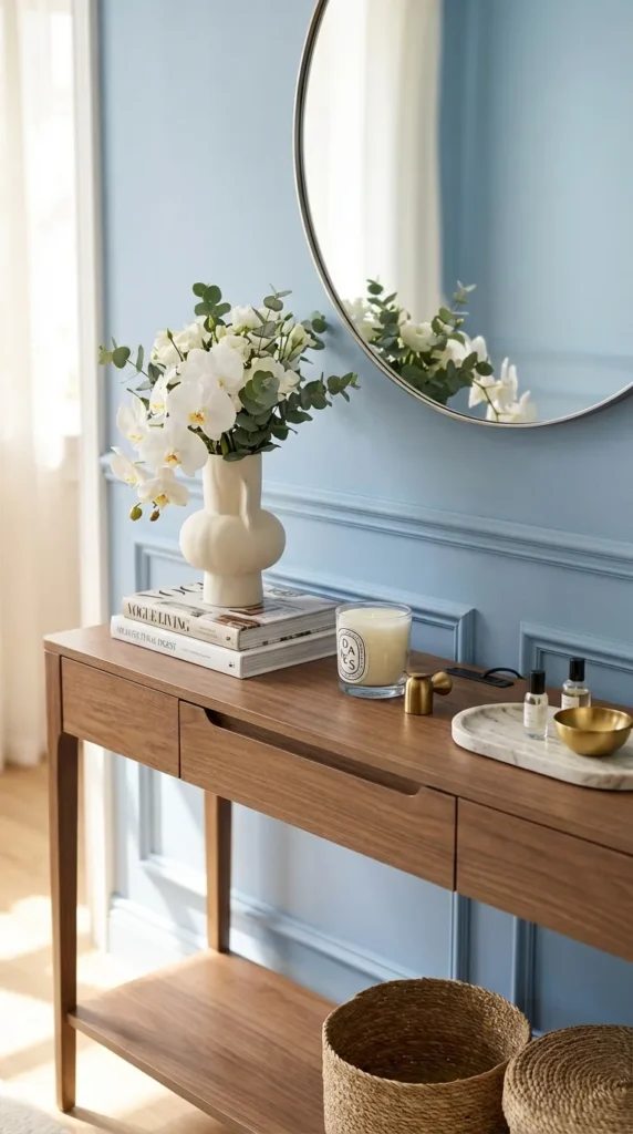 Console With Hidden Charging Station Drawer