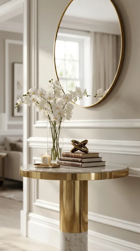 Console With Wall-Mounted Fold-Down Desk