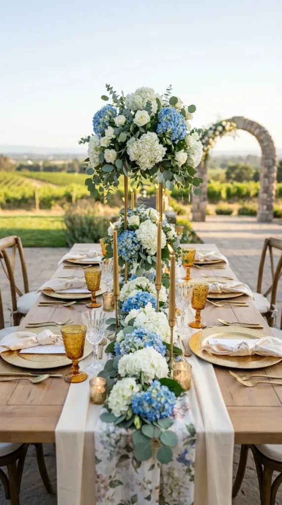 Crystal Glassware and Brass Flatware Tablescape