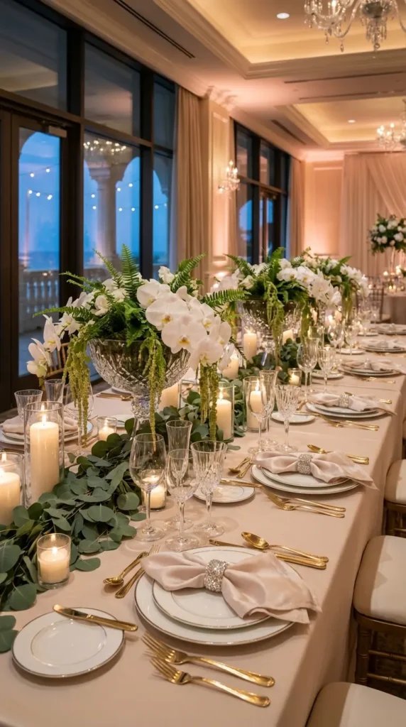 Crystal Napkin Rings with Elegant Place Settings