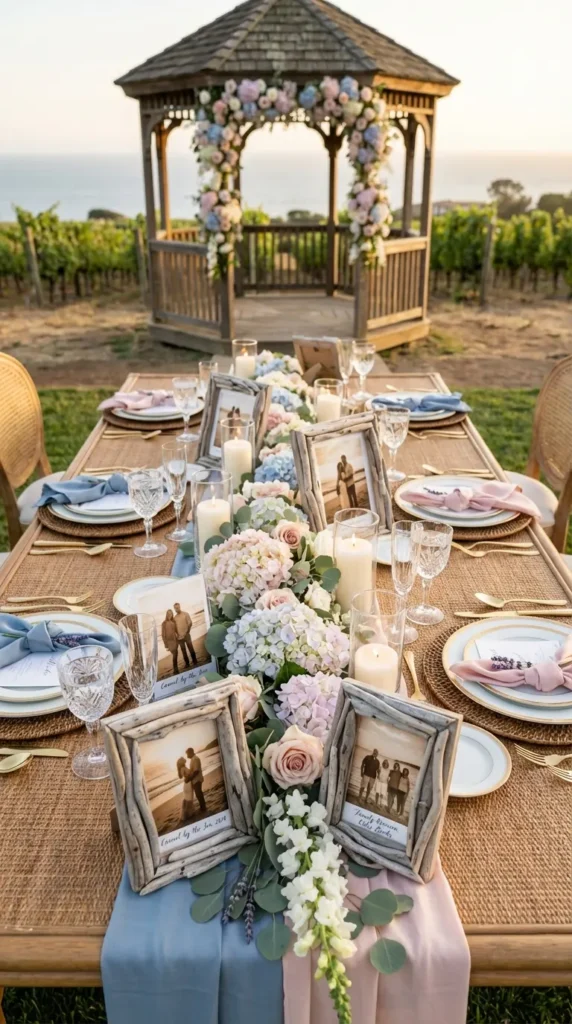 Driftwood Photo Frames as Table Decor