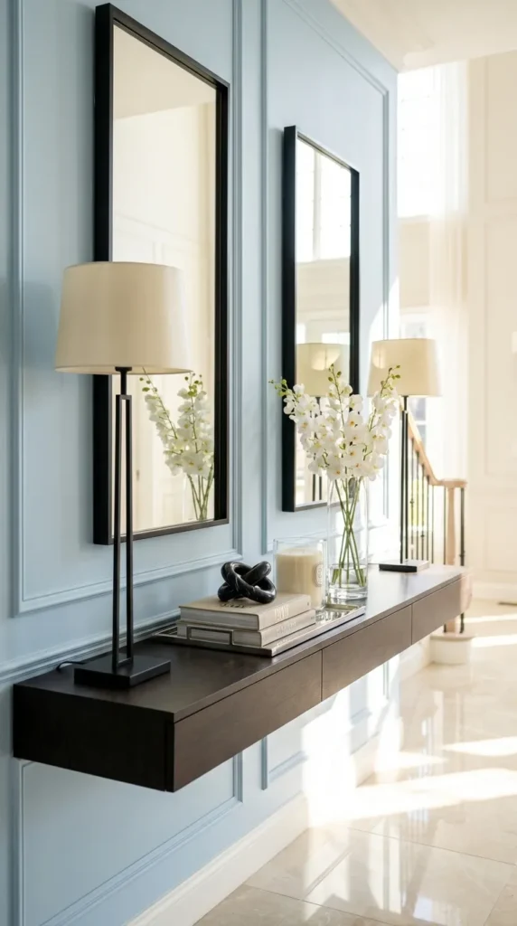 Dual-Mirror Glam Entryway Table