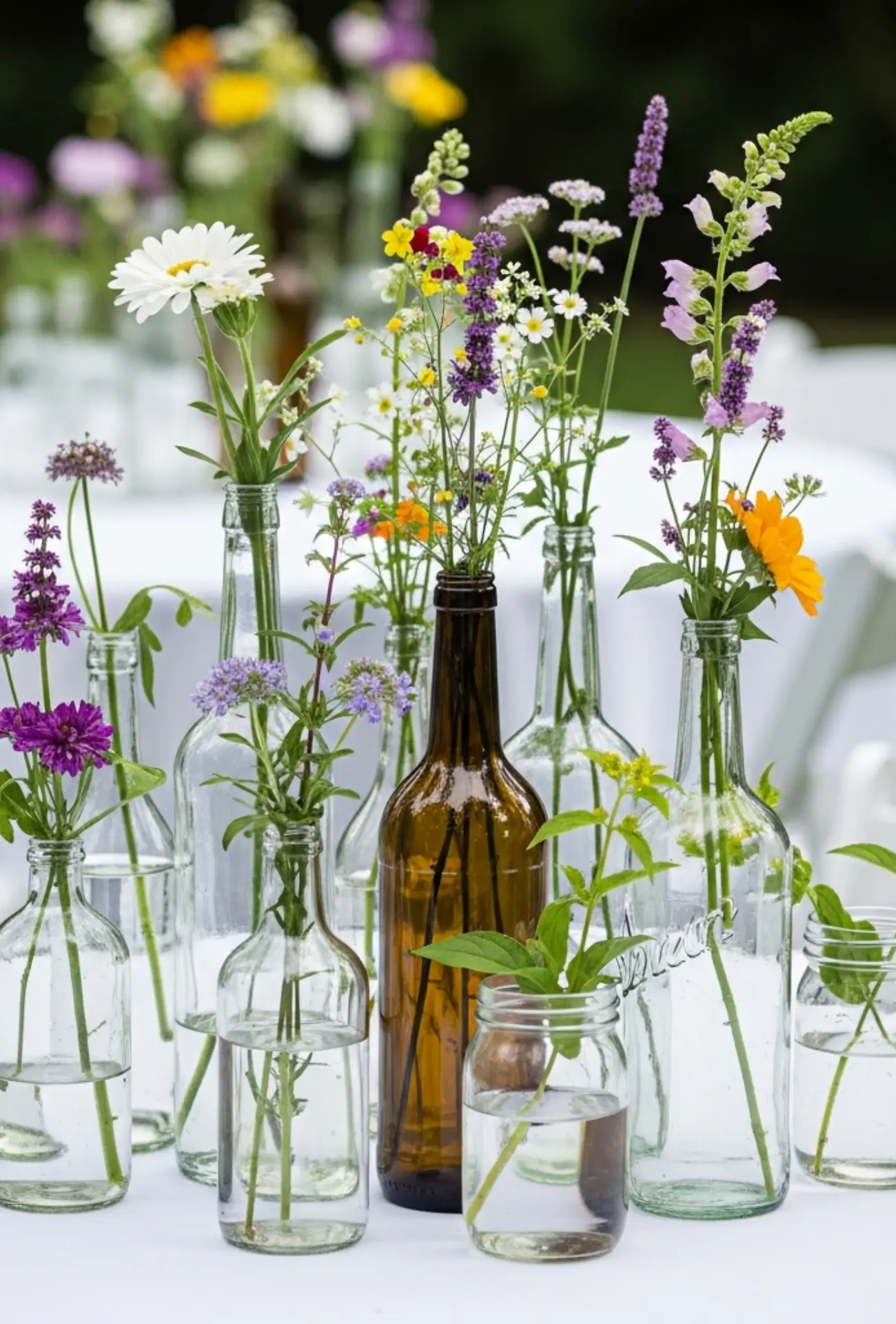 Eco-Friendly Recycled Bottle Centerpieces