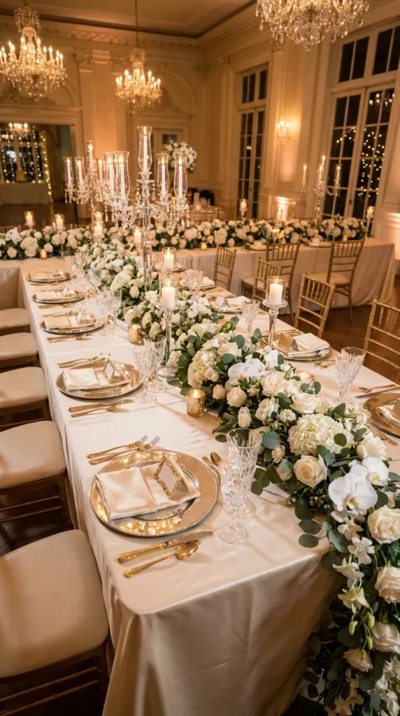 Elegant Crystal and Mirror Wedding Table Decor