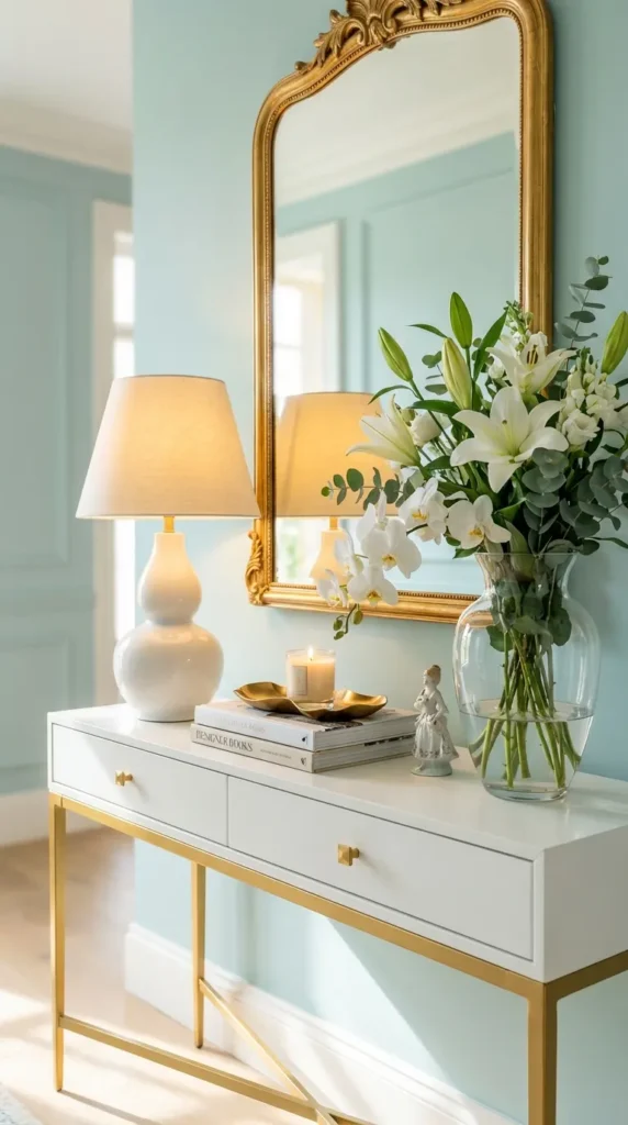 Elegant Table Lamp and Floral Arrangement Pairing