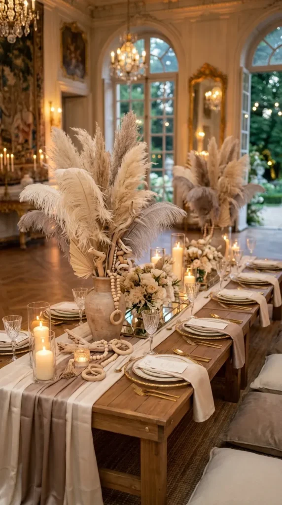 Feather and Wooden Accent Mixed Arrangements