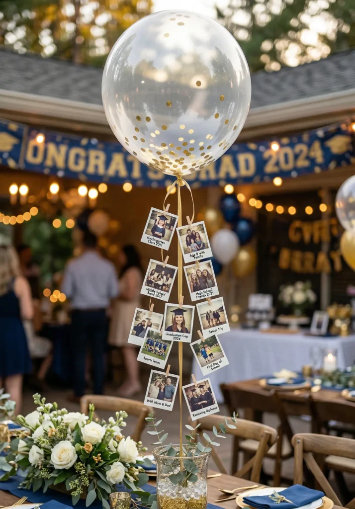 Floating Balloon with Photo String Centerpieces