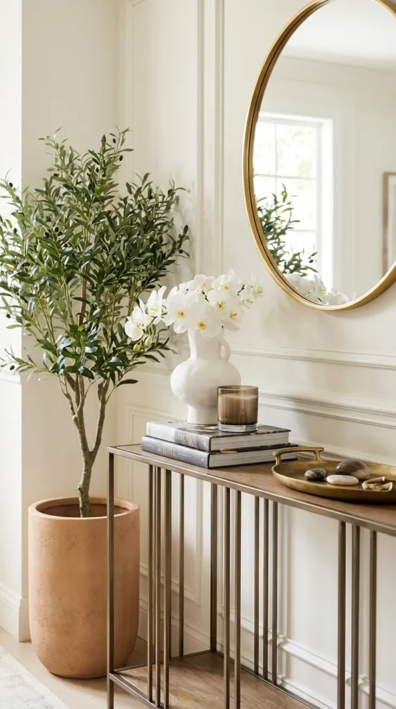 Floor Plants Beside Console Table