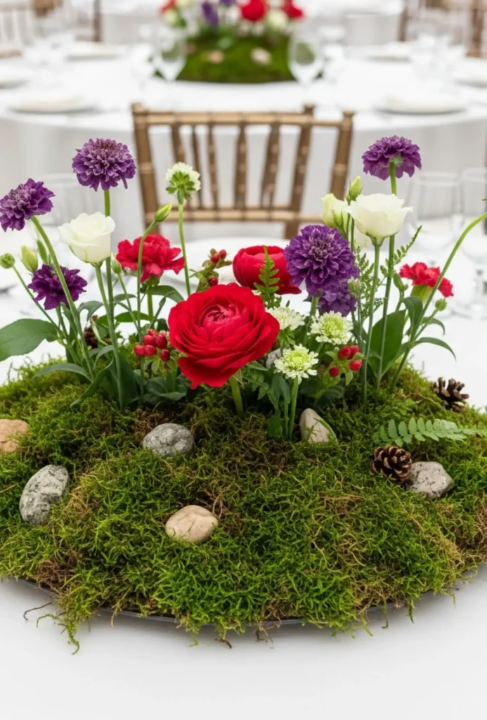 Floral Arrangements with Moss Bases