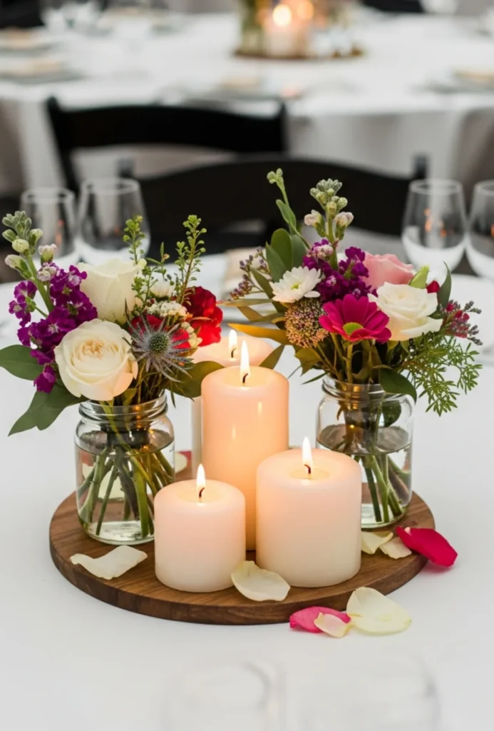 Floral & Candle Simple Table Clusters