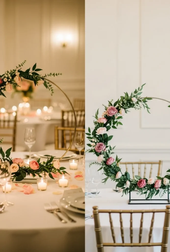 Floral Hoop Ring Centerpieces