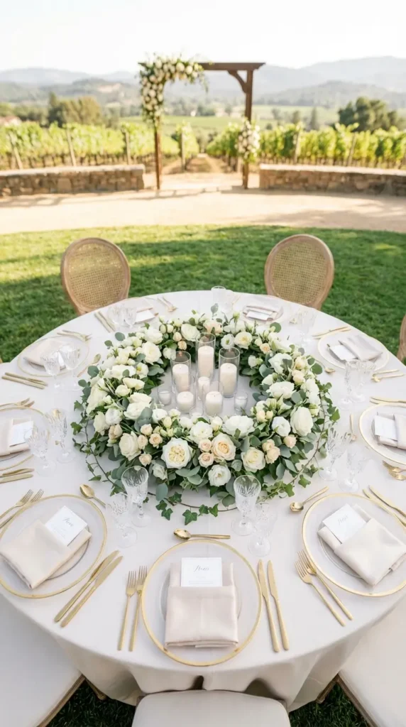 Floral Wreath Centerpieces That Frame the Table
