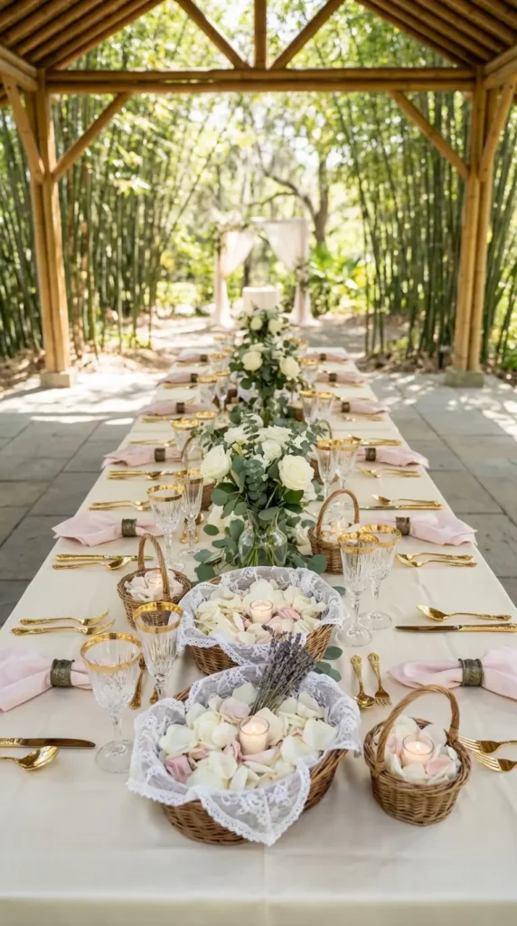 Flower Petal Baskets in Vintage Baskets
