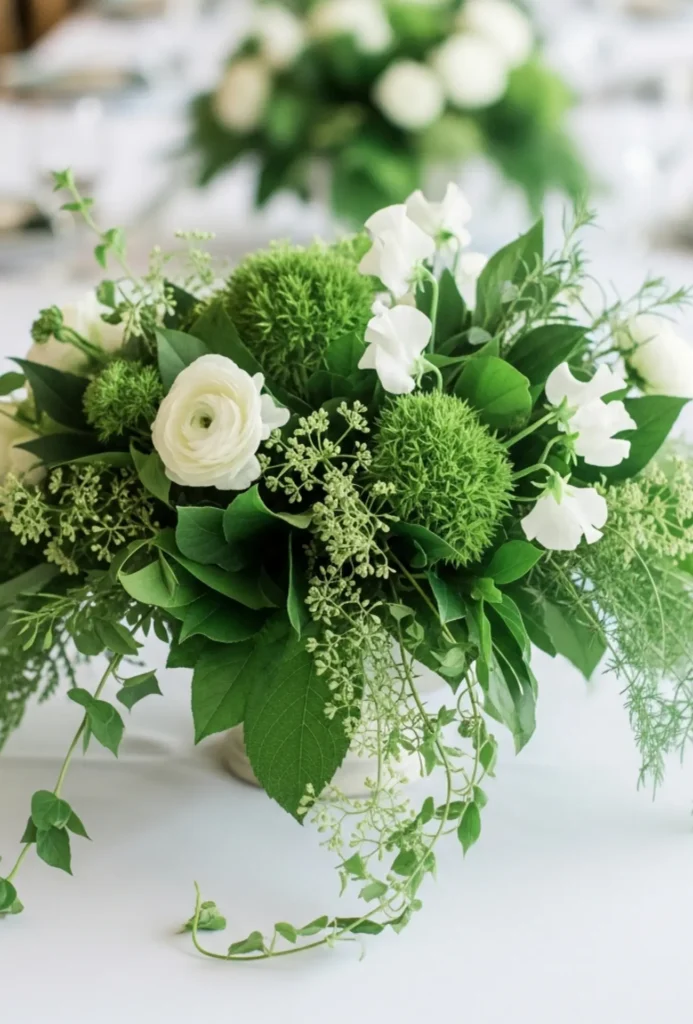 Garden-Inspired Fresh Greenery Centerpieces