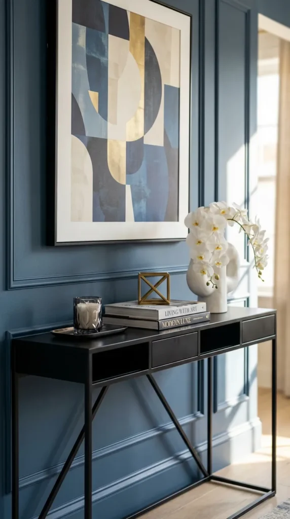 Geometric Console With Eye-Catching Artwork