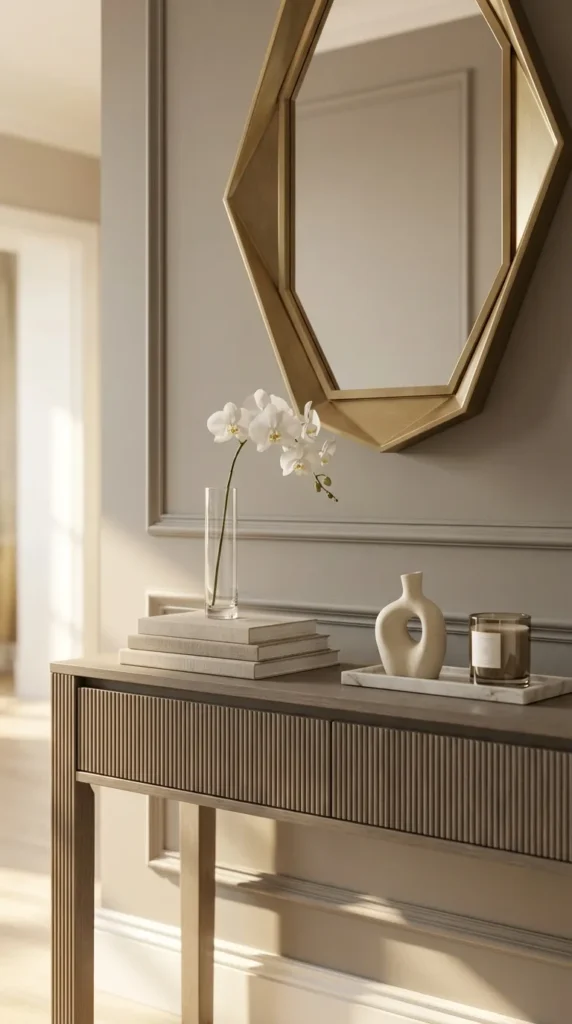 Geometric Mirror With Minimal Decor