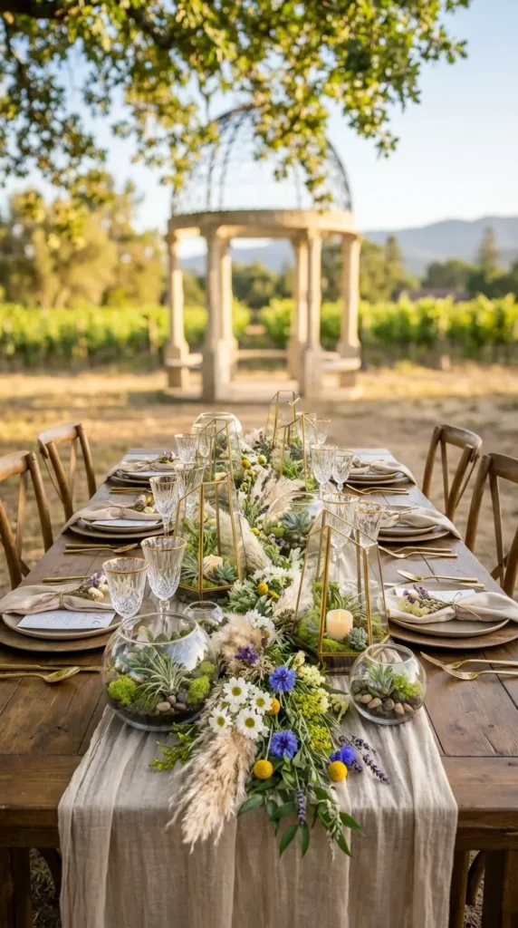 Glass Terrarium Mini Gardens Down the Table Center
