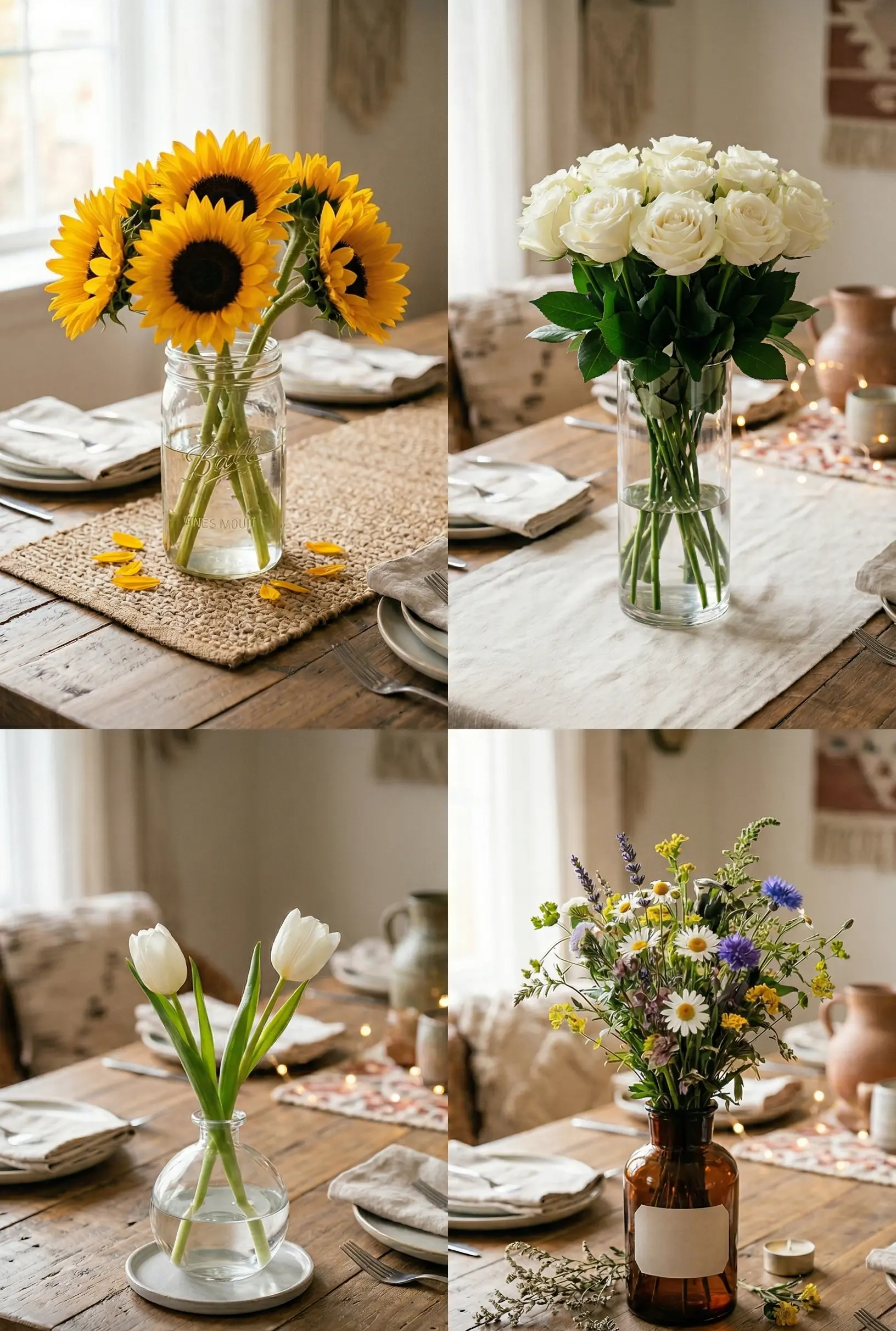 Glass Vase with Grocery Store Flowers
