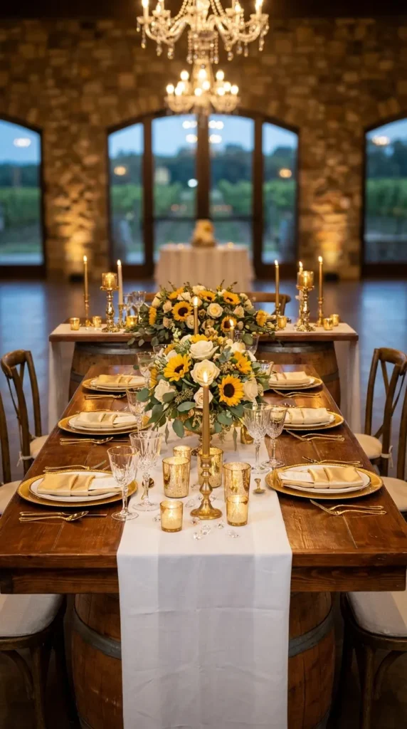 Gold Glam Sweetheart Table with Metallic Accents