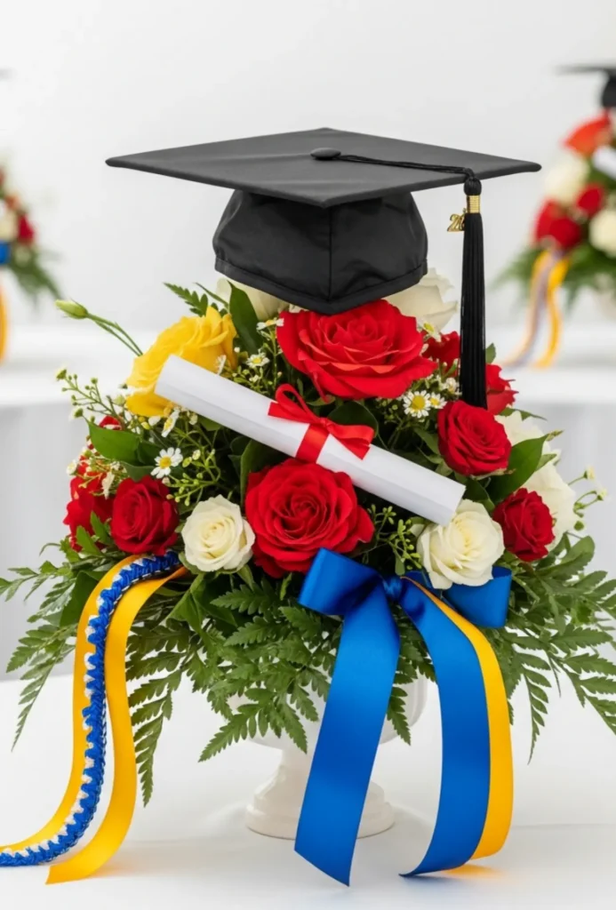 Graduation Cap Floral Arrangements