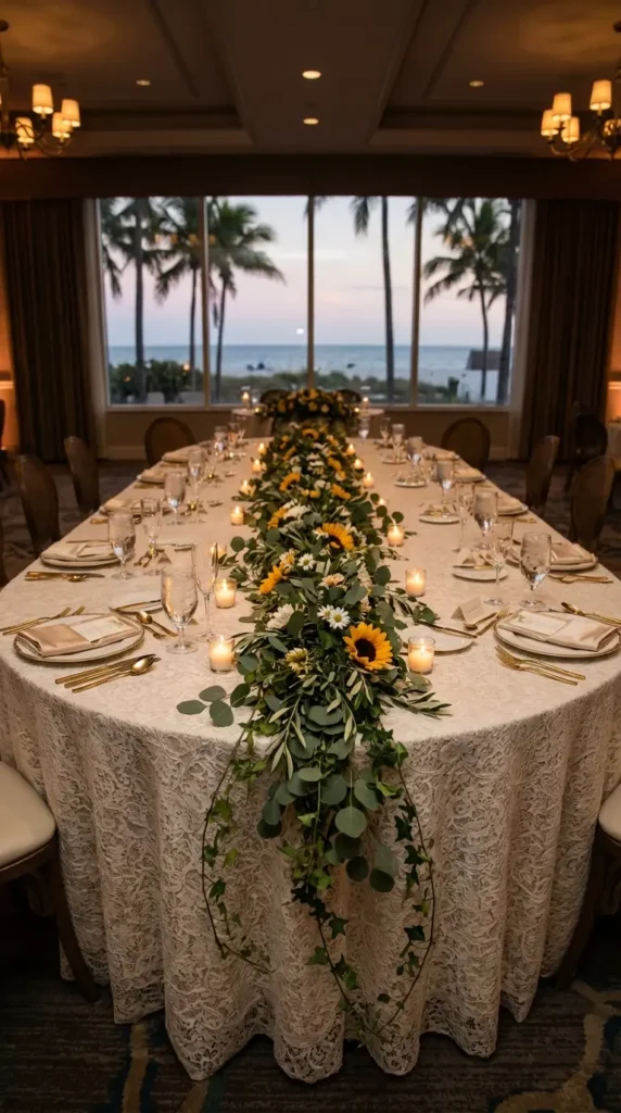 Greenery Garland with Scattered Tea Lights