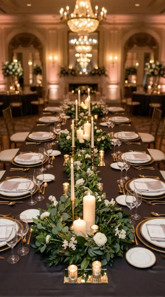 Greenery Wreath Centerpieces with Candle Clusters