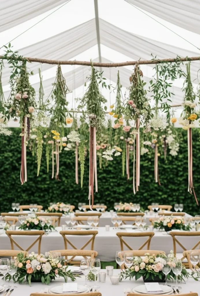 Hanging Floral Installation Centerpieces